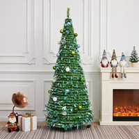 Sapin de Noël vert et blanc en PET conforme RoHS, 240 cm, sapin de Noël complet pour restaurant