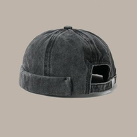 Gorra de algodón vintage lavado con logo OEM personalizado, estilo Duke, unisex, gorro redondo con calavera, gorro de hip hop urbano a la moda para hombres y mujeres, de fábrica.