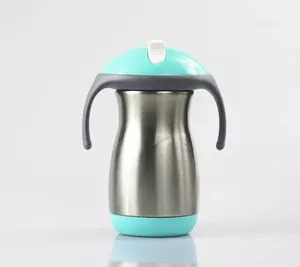 Bình Giữ Nhiệt Trẻ Em Cách Nhiệt 280Ml, Bình Sữa Sippy Cup Tumbler Có Núm Vú Bằng Silicon