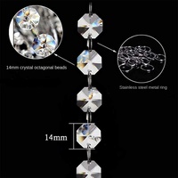 Haute qualité 14MM Transparent octogonal perle chaîne vente chaude cristal guirlande chaîne pour mariage arbre de noël Art déco