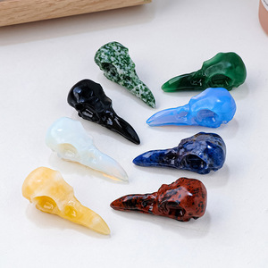 Calaveras de Cuervo Talladas en Cristal Natural Pulido, Materiales Semipreciosos para Artesanía, Venta Caliente de Kindfull - Product Image 1