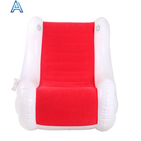 Canapé gonflable en velours floqué PVC, design personnalisé OEM, fauteuil de repos gonflable, canapé pliable d'extérieur, meubles de salon