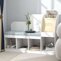 WDF-Armario de Madera Moderno para Almacenamiento de Juguetes, Estante de Exhibición de Libros, Estantería para Niños, Muebles de Sala de Estar, con Cojín de Asiento