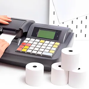 Rollos de papel de caja registradora térmica de 48g de bajo precio, cajero automático POS de una sola capa, liso e impresión, tamaño de 80x80mm - Product Image 3