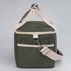 Wholesale Insulated Canvas Lunch Cooler Bag with Adjustable Shoulder Straps Portable Collapsible Soft Lunch Bag - Product Image 6