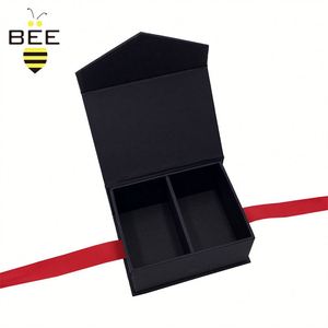 Custom <b>Luxury</b> Large Matt Paper <b>Box</b> Black Magnetic <b>Gift</b> <b>Box</b> with Ribbon - Product Image 2