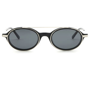 مشبك مغناطيسي بيضاوي صغير على نظارات القراءة إطار أسيتات مدمج مع واقي شمس معدني مغناطيس قوي للغاية 2 + 1 قفل مفصلي - Product Image 6