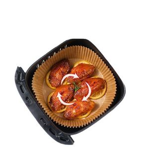 Bandeja de silicona para freidora de aire con papel absorbente desechable cuadrado, tamaños de 16CM/20CM, apta para horno, para barbacoa y repostería - Product Image 3