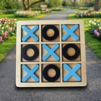 Jeu de société interactif XO en bois sur le thème des animaux de la nature pour enfants, entraînement à la logique et au raisonnement, jeu de table double