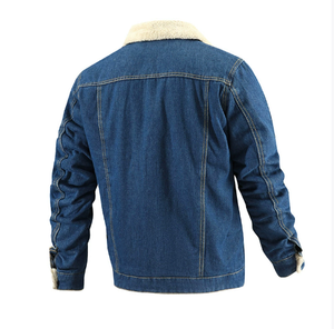 Chaqueta de Mezclilla Gruesa con Forro Polar para Hombre, Nueva Colección de Invierno, con Cuello Camisero, Talla Grande, Cálida y Cómoda - Product Image 2