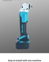 Meuleuse d'angle sans fil multifonction DIY 125 mm 3 vitesses 800 W à batterie lithium, personnalisable bleue