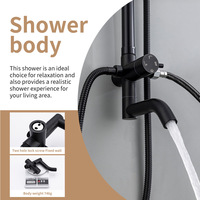 Ensemble de douche monocommande eau froide en céramique polie et acier inoxydable pour salle de bain domestique, avec robinets sur pied à jet de pluie orientable à trois vitesses