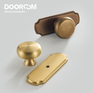 Dooroom Brass Furniture Handles Modern Matt Brushed Nickel Yellow Bronze Pulls With Base Cupboard <strong>Wardrobe</strong> Dresser Shoe Box <strong>Draw</strong> - Product Image 6
