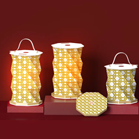 Lampe en origami pliable en ABS : Forme unique rotative pour la décoration de la maison, lumière élégante pour table de chevet pour la fête des mères
