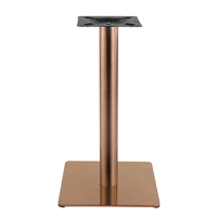 Pied de table de salle à manger commercial moderne de luxe en acier inoxydable chromé or rose, prix DDP USA, pour cuisine et centre commercial