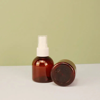 Flacon de pulvérisation orale en plastique ambré Chunky 80ml Désodorisant de parfum Distributeur de toner pour le visage Hydratant pour le corps Flacon de pulvérisation pour les cheveux