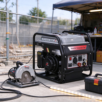 Generator Inverter Bensin Open Frame & Mesin Las AC Combo 4.5kW Daya Maksimum Tangki Bahan Bakar 12L Peralatan Las Portabel Luar Ruangan