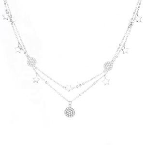 Collar de Cadena con Colgante Redondo Mini de Plata de Ley 925 Yaeno para Mujer - Product Image 4