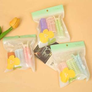 Bigoudis en plastique auto-adhésifs cylindriques sans chaleur, 21 rouleaux, 3 paquets, emballage en sachet OPP - Product Image 1