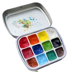 XinyiArt Acrylique Peinture Voyage Tin Case <span class=keywords><strong>Palette</strong></span> 12 Bien Vide Aquarelle <span class=keywords><strong>Palette</strong></span> Mini Peinture En Plastique Pour DIY Aquarelle - Product Image 1