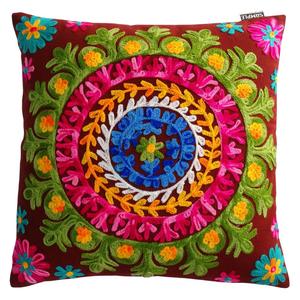 Wholesale Custom Square Suzani Design Embroidered Throw <b>Pillow</b> <b>Cover</b> for Home Hotel Use Featuring Elegant Embroidery Technique - Product Image 1