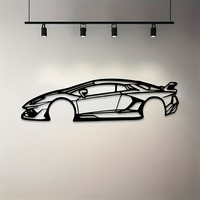 Décoration murale en métal en forme de silhouette de voiture de course, décoration murale intérieure pour chambre à coucher, décoration murale extérieure pour la maison, cadeau pour les passionnés d'automobiles
