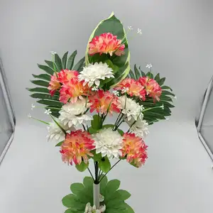 Bouquet artificiel de mariage chrysanthème, 10 pièces, carénage, plantes et fleurs, tissu en soie, décoration de fenêtre