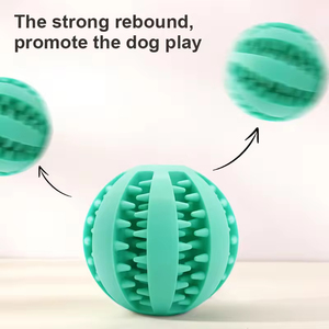 Juguete de Goma Natural para Mascotas, Dispensador de Golosinas, Juguete para Limpiar los Dientes, Pelota Rodante para Perros, Pelota Masticable Interactiva para Alimentación Lenta - Product Image 4