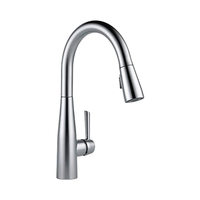 Robinet de cuisine en nickel brossé avec douchette extractible, eau chaude et froide, rotatif, moderne, monotrou, monocommande, valve en céramique, en acier inoxydable Arctic 5