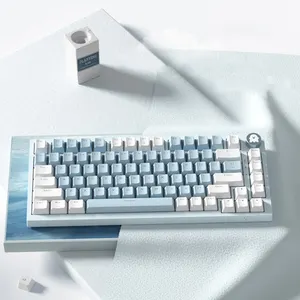 Keyboard Gaming mekanik, nirkabel RGB PC kustom Keyboard mekanis nirkabel 75% dengan tombol