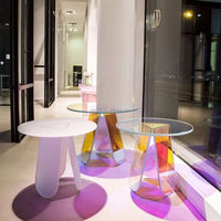 Table basse en acrylique brillante et colorée haut de gamme sur mesure, table de chevet de style simple, mini table d'appoint, vente directe d'usine, produit phare