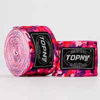 Bandages de boxe en polyester et coton de couleur unie, 2,5 m, élastiques, largeur 5 cm, bandage de poignet Muay Thai, entraînement MMA, unisexe, OEM TOPN