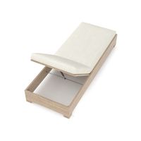 Outdoor Klappbares Sofa-Bett & Sonnenliege mit Wasserdichtem Kissen aus Teakholz für Hotel, Villa & Innenhof