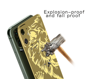 PMMA dorato adesivo in pelle per telefono cellulare per Iphone 17 16 15 14 13 12 Pro protezione dello schermo con obiettivo <span class=keywords><strong>Max</strong></span> retro in oro pellicola adesiva - Product Image 5