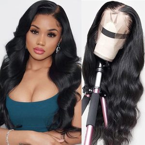 Cơ Thể Sóng Ren Phía Trước Tóc Giả Tóc Con Người Pre Ngắt 13X4 HD Ren Phía Trước Với Mái Tóc Bé Mật Độ 180 Glueless Tóc Giả Màu Sắc Tự Nhiên - Product Image 4