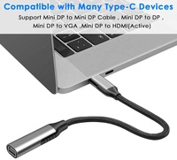 Cable Adaptador Convertidor USB Tipo C a Mini DisplayPort 4K 60Hz para MacBook Pro/Air, Laptop HP, Samsung Galaxy Series y Más