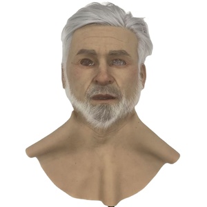 Masque en silicone personnalisé Haute réalité Conception de tête entière avec des cheveux fins Perforation de la bouche pour le cosplay Maquillage de film Déguisement - Product Image 1