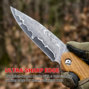 Cuchillo de Bolsillo Plegable de Acero de Damasco, con Logotipo Personalizado, para Campismo, Táctico, Uso Diario, Venta al Por Mayor - Product Image 4