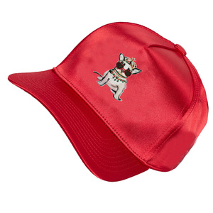 Cappello da Baseball imbottito in raso di alta qualità con rivestimento in seta con Logo tessuto personalizzato di fabbrica all'ingrosso - Product Image 5