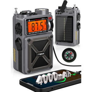 4000MAh Crank Với Bluetooth Hand Crank Ít Stereo Powered By USB Sạc MP3 Máy Nghe Nhạc LED Mini Loa Di Động Với FM Đài Phát Thanh - Product Image 1