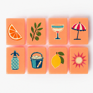 Maßgefertigtes Premium Retro Italienisches Aperitivo Amerikanisches Mahjong-Set 160 Steine Orange Acryl Graviert Handbemalt Tragbares Cocktail-Set - Product Image 2