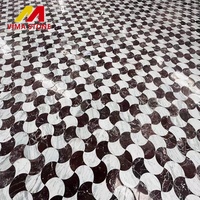 Auf Maß zuges chnitten Wasserstrahl Marmor Medaillon Inlay Teppich fliese für Innen Lobby Korridor Eingang Marmor Muster Boden Design Fliese
