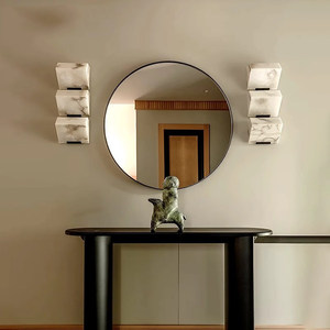 Spanish Marble Copper Wall Lamp <b>Led</b> Wall Mounted Nordic Minimalist Living <b>Room</b> Background <b>Light</b> 1 2 3 Heads White Shade - Product Image 1