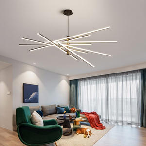 Nouveau lustre LED long en forme de bande dorée, luminaire de plafond, <span class=keywords><strong>suspension</strong></span> Sputnik, lumières pendantes en forme de feu d'artifice pour chambre à coucher - Product Image 3