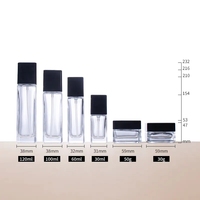 Envase Cosmético Vacío de Alta Calidad para el Cuidado de la Piel, Rectangular, 120 ml, 100 ml, 60 ml, 30 ml, Botella con Bomba para Emulsión y Sérum, Tarro de Crema de 50 g, 30 g