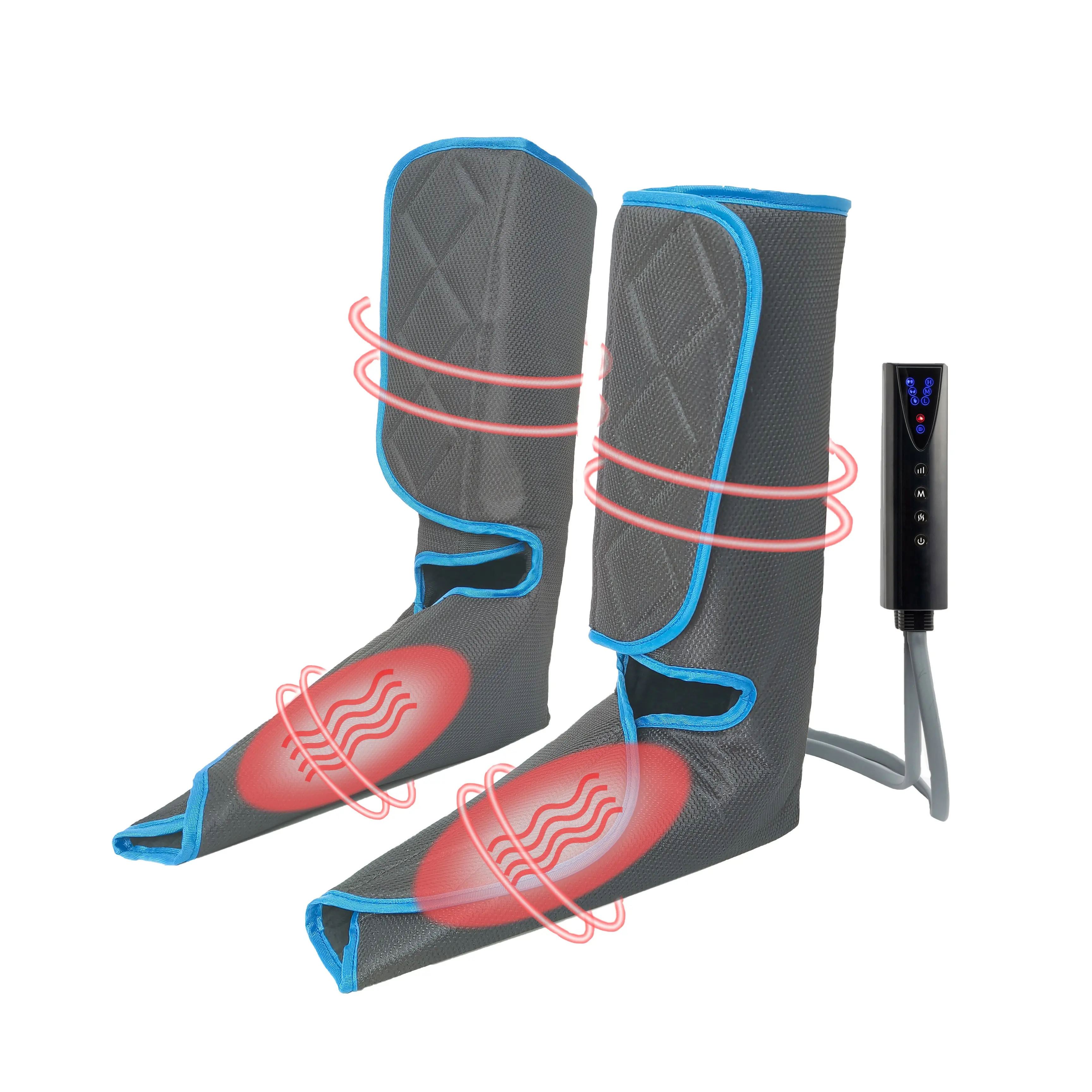 Kewang elektrik çarpması hava sıkıştırma titreşimli Acupressure ayak bacak stimülatörü masaj aleti ısıtıcı ile