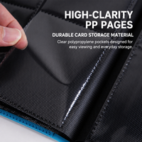 Classeur de cartes à collectionner personnalisé, capacité 360 cartes, avec sangle élastique et pages PP haute transparence pour cartes de jeu de collection