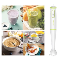 Mixeur Plongeant Électrique 200W à 2 Vitesses avec Bouton Rotatif, Broyeur à Glace Silencieux, Hachoir pour Aliments Bébé, 2 Lames, Prise UK, Idéal Hôtellerie