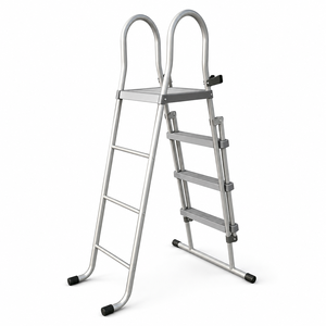 <span class=keywords><strong>Échelle</strong></span> de <span class=keywords><strong>piscine</strong></span> <span class=keywords><strong>amovible</strong></span> avec mains courantes confortables pour piscines extérieures, jardins, patios et loisirs estivaux - Product Image 2