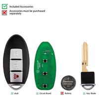 Clé télécommande intelligente universelle KEYDIY KD ZB03-3, 2+1 boutons, pour Nissan, type 5 pièces/lot